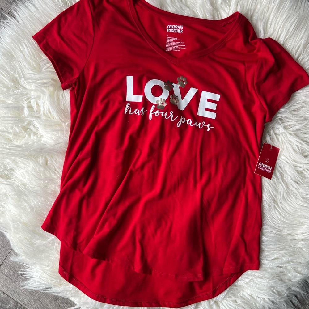 Soft Red Graphic T-Shirt